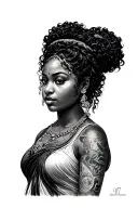 "Debeorah Washington" in arbic and 1971 in roman numerals tattoo design idea