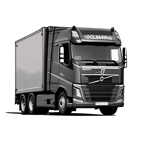 Volvo lorry V4 and with name Chalky written on the back  tattoo design idea