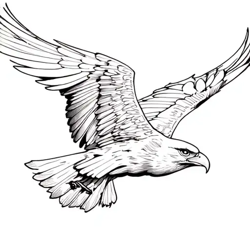simple eagle soaring tattoo design idea