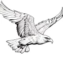 simple eagle soaring tattoo design idea