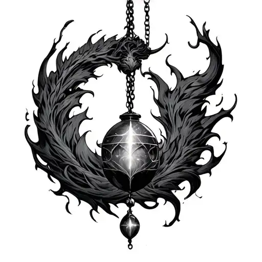 a pendulum that is eternally swaying between the light and dark (representing good and evil) tattoo design idea