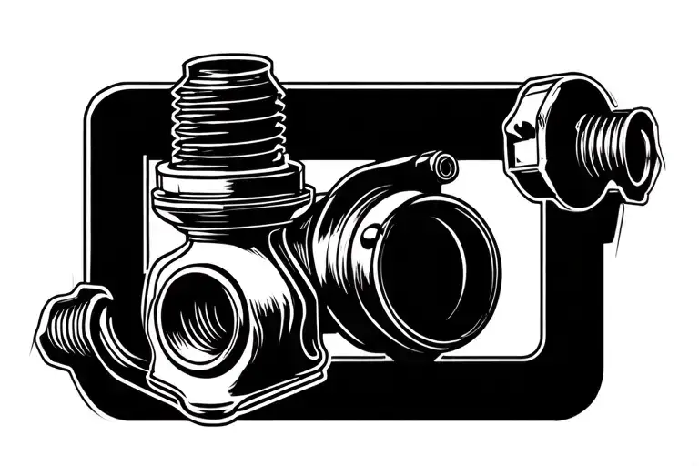 spark plug piston gas pump dodge dart tattoo design idea