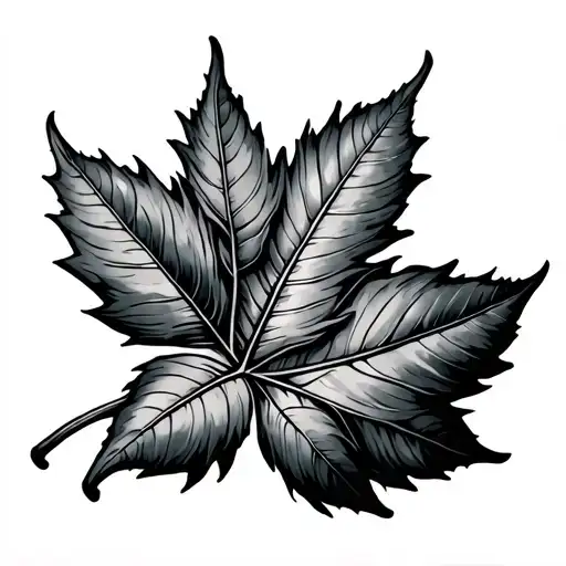 M Crown bay leaf tattoo design idea