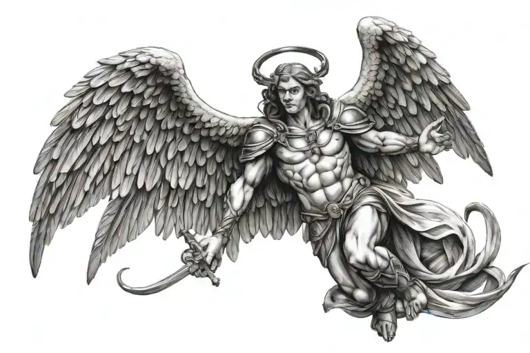 archangel raphael tattoo design idea