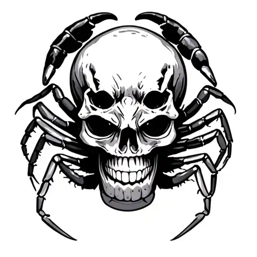 hermit crab with a skull for a shell  tattoo design idea