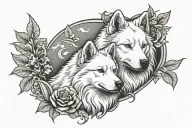 samoyed and chilli  tattoo design idea