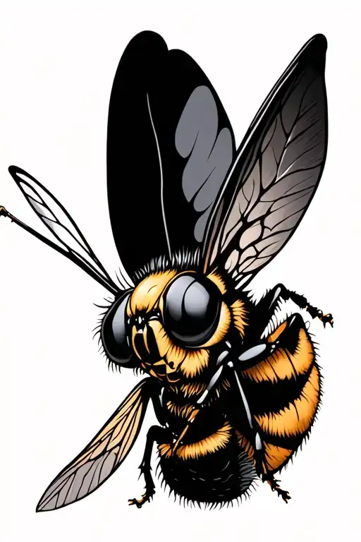 Neo traditional gothic wasp  tattoo design idea