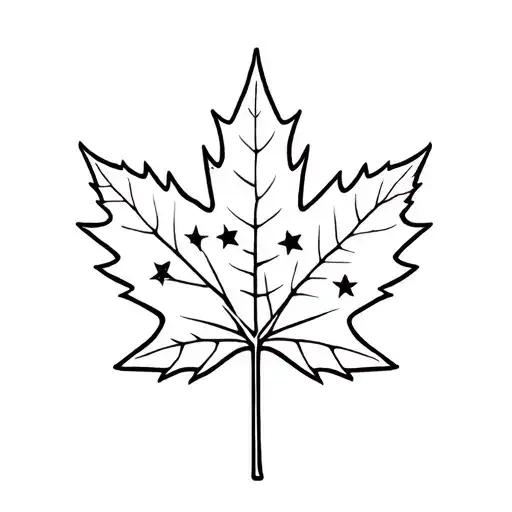 maple leaf with Ankor Wat and philippines sun and stars tattoo design idea