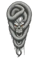 snake wrapped tattoo design idea