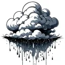 rain cloud with tears falling tattoo design idea