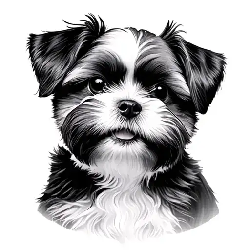 shih tzu dogs tattoo design idea