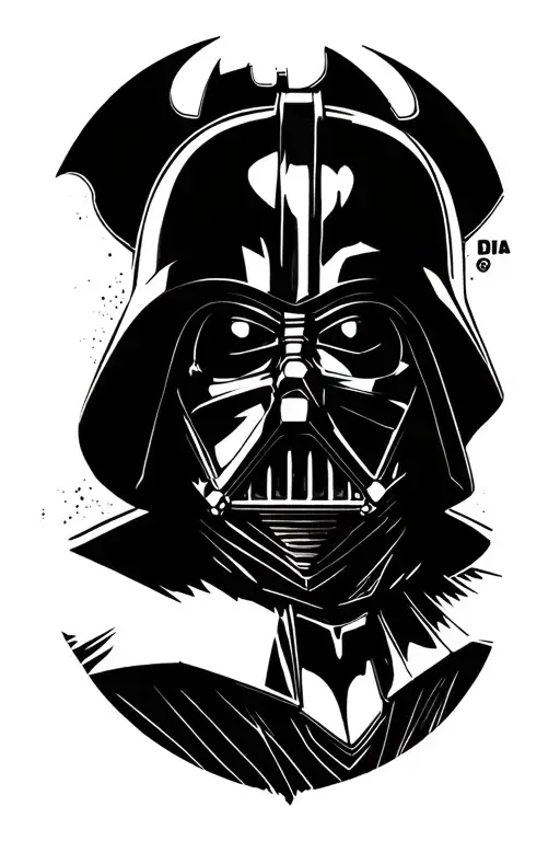 Batman darth vader neverending story logo incorporated tattoo design idea