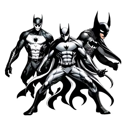 silver surfer, spiderman, wolverine, doctor doom, ghost rider, batman, joker, tattoo design idea