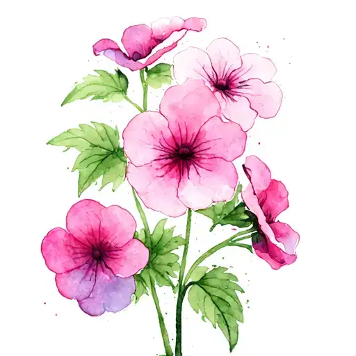 geranium tattoo design idea