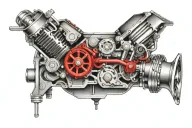 car engine tattoo design idea