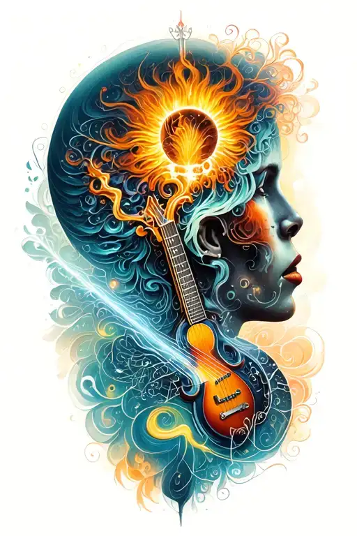 roadmap of healing power of music tattoo design idea