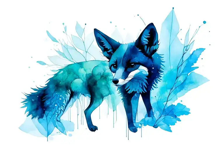 abstract renard nature geometric line solitude tattoo design idea