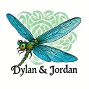"Dylan & Jordan" dragonfly Celtic tattoo design idea