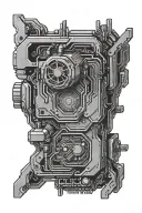 cyberpunk CPU chip tattoo design idea