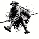 Tightrope Walker walking man tattoo design idea