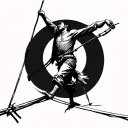 Tightrope Walker walking man tattoo design idea