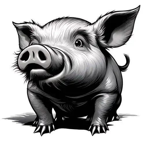 Japanese Pig tattoo design idea