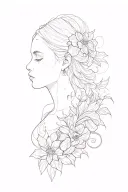 Create the template of a fine line tattoo that looks elegant, that begins on the shoulder and goes down to the elbow for ta tattoo design idea