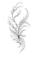 Create the template of a fine line tattoo that looks elegant, that begins on the shoulder and goes down to the elbow for ta tattoo design idea