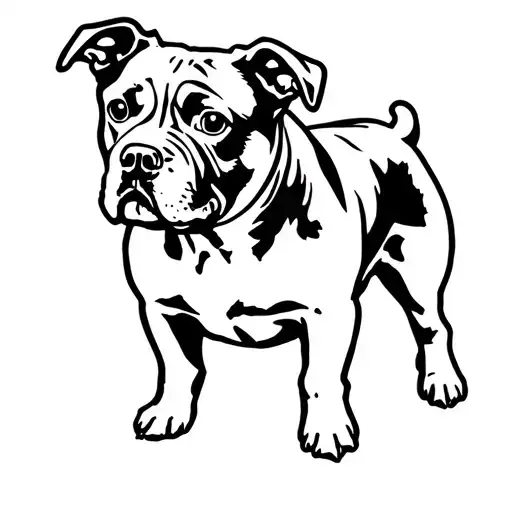 staffy silhouette standing proudly tattoo design idea