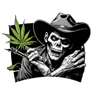 cowboy zombie smoking weed tattoo design idea