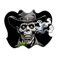 cowboy zombie smoking weed tattoo design idea