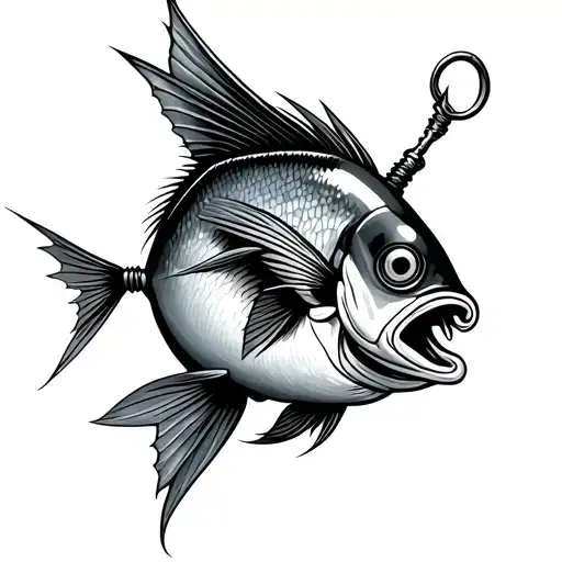 007 Fishing Hook tattoo design idea