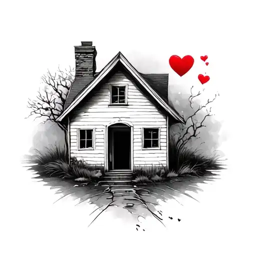 heartbreak, loss of People,Broken homes tattoo design idea