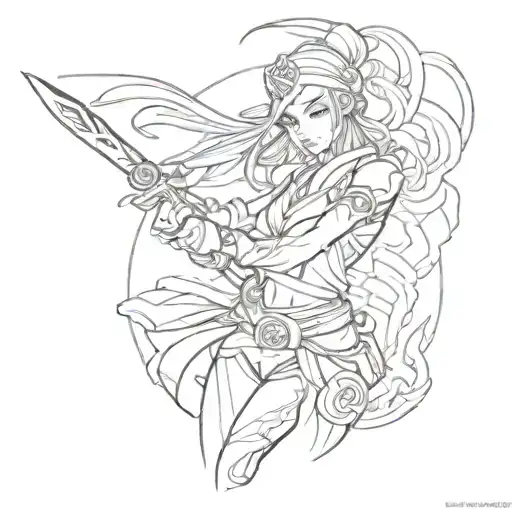 Akali League of Legends tattoo design idea