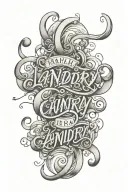 Landry wrote in cursive and bubble letters tattoo design idea