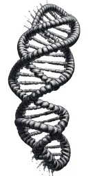 double helix dna strand tattoo design idea
