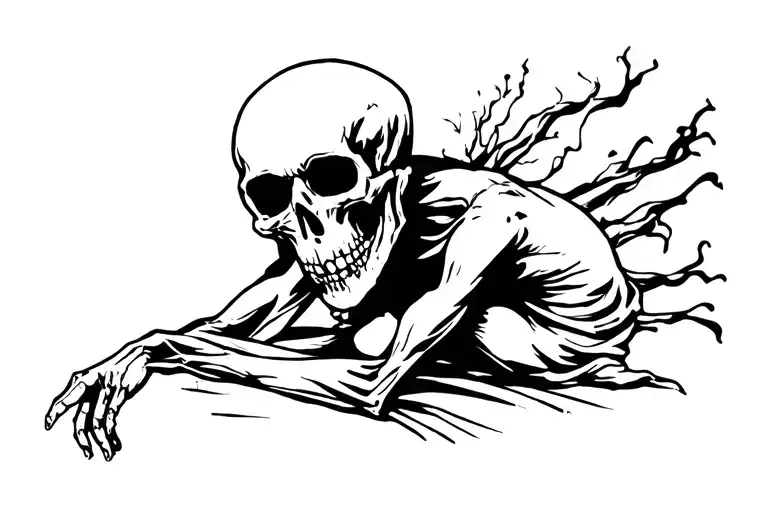 death posing tattoo design idea