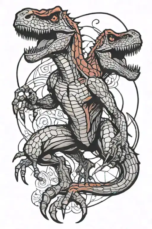 t-rex spiderman tattoo design idea