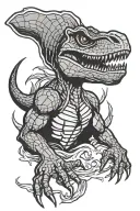 t-rex spiderman tattoo design idea