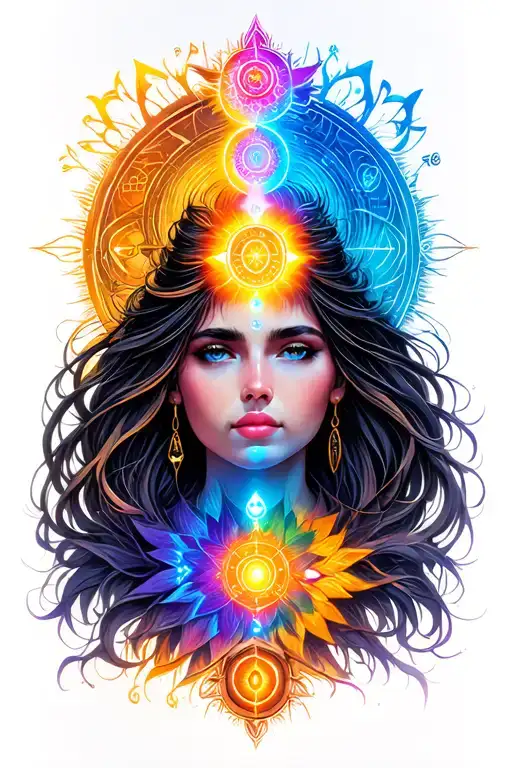 chakra symbols incorporated tattoo design idea