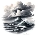 small ocean thunderstorm brewing tattoo design idea