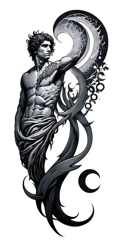 Aquarius zodiac sign men tattoo design idea