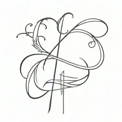 cross and word momma  tattoo design idea