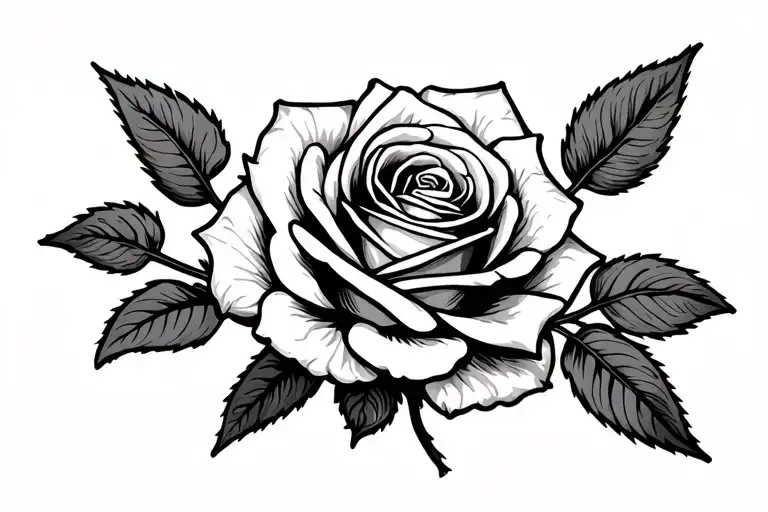 IV · XXI · MMVII with a rose design tattoo design idea