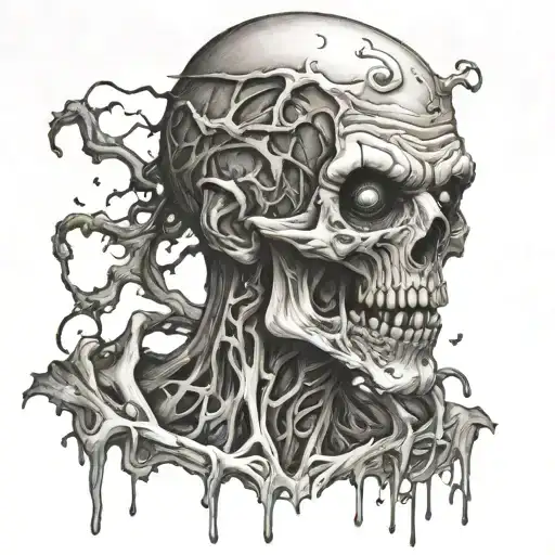 intelligent zombie tattoo design idea