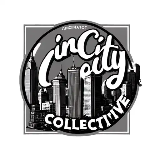 CinCity Collective logo over cincinnati skyline tattoo design idea