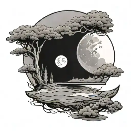 moon river simple tattoo tattoo design idea