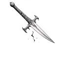 Broken double edge sword tattoo design idea
