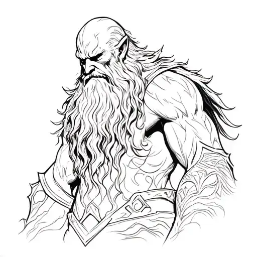 mimir god of war  tattoo design idea