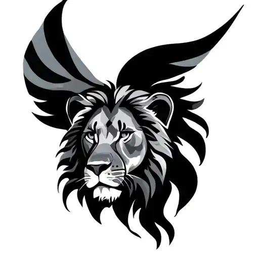 Minimal Lion tattoo design idea
